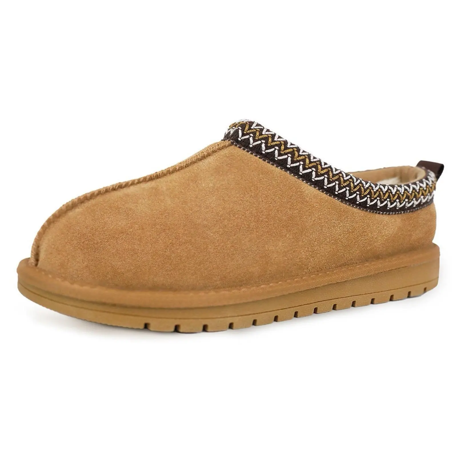 EVELLYHOOTD Men's Suede Ankle Boot, Stylish Slip-On Platform Shoes with Warm Fur Lining, Flexible Non-Slip Sole for Indoor Outdoor Wear, Classic, Braided, Low Shaft, Over Thick Or Thin Pants, Plush, Fur Lined, Home Footwear, Shoe Booties, Men's Shoes