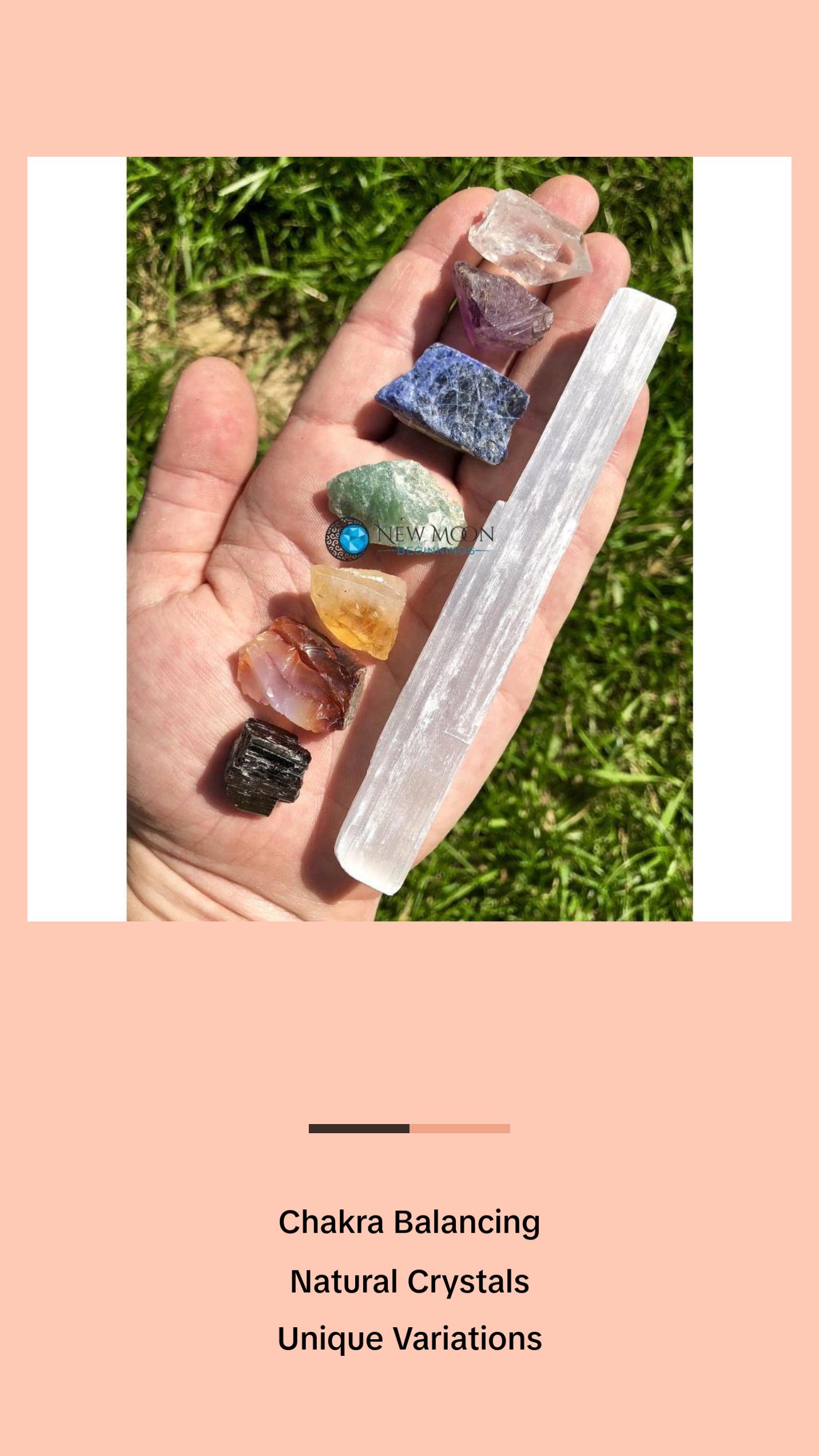 7 Chakra Crystal Set with Selenite Wand for Meditation and Healing 7 Chakra Crystal Set with Selenite Wand for Meditation and Healing