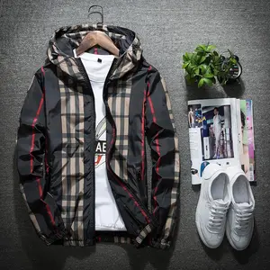 A trendy, cool and fashionable men's casual, individual and fashionable jacket with a color block ch Coats