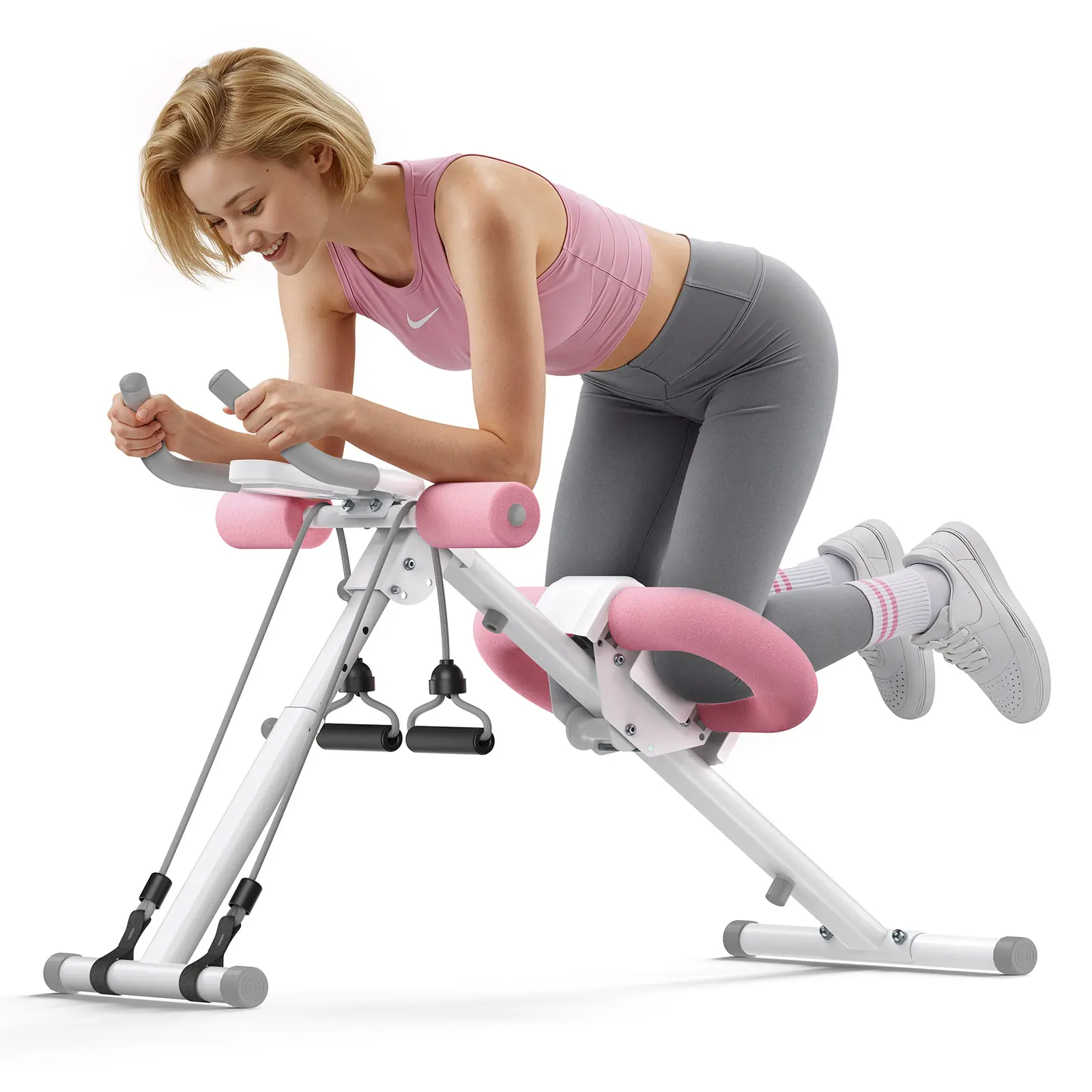 Merach Adjustable Ab Trainer Machine with LCD Monitor, Foldable Ab Exercise Machine for abs, Arm, Leg, Buttocks Shaper, Core & Ab Trainer at Home Gym for Women, Workout Equipment BackToSchool