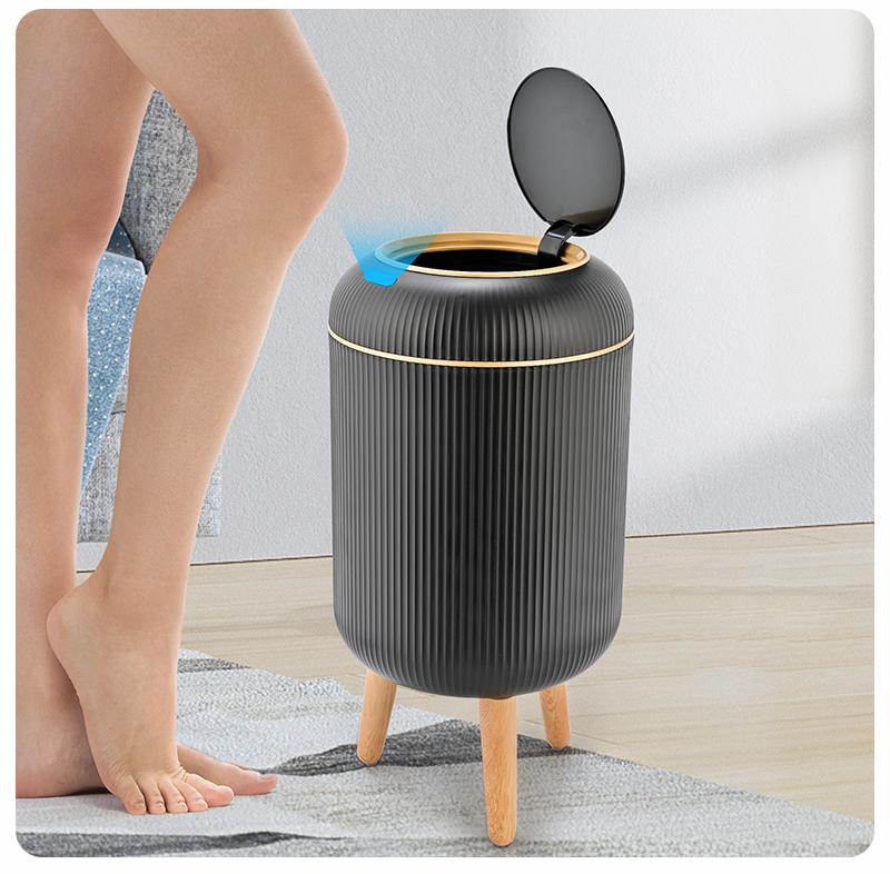 PUKOMC Smart Trash Can – Motion Sensor Touchless Bin, Auto Close Lid, Waterproof 2.6-Gal – Compact For Kitchen/Office