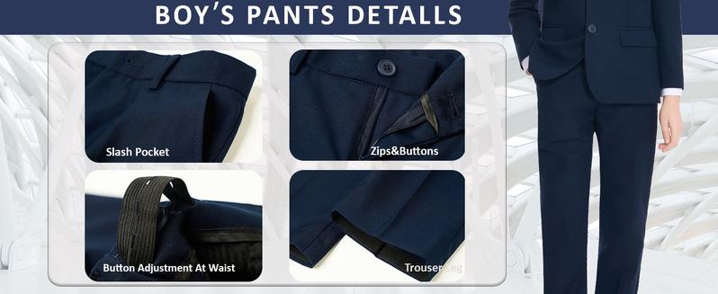 8 Piece Boys Suit Set-Size 2 to Size 20, Formal Slim Fit Boys Suit, Gift for Boys, Toddler, Teenage, Kid, Young Adult, Wedding, Graduation, Churches