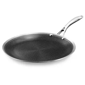 DELUXE Hybrid Nonstick Griddle Pan,13-Inch,Stay-Cool Handle,Dishwasher&Oven Safe,Induction-Ready Cookware