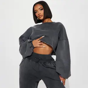 Feeling Good Fleece Jogger Set - Soft Charcoal Women's Lounge Set