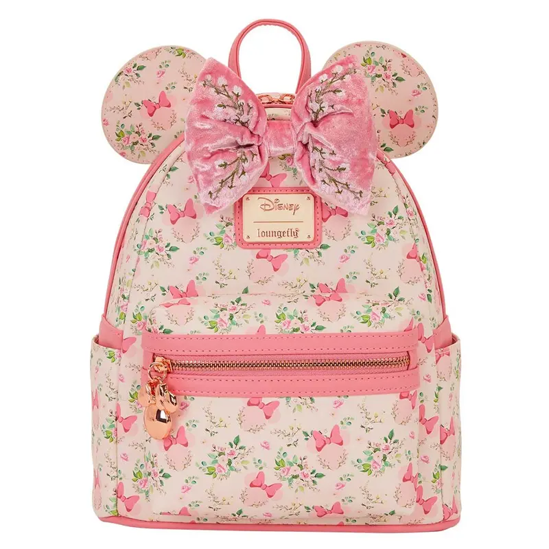 Loungefly Black Floral Winnie the Pooh Mini Backpack with Pink Accents Loungefly x Disney Winnie The Pooh Piglet Floral Backpack  main image 3