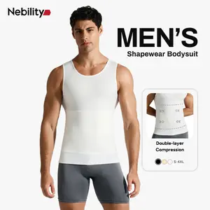 Nebility Men’s Silky Soft Compression Shapewear Tank, Slimming Body Shaper Vest with Waist & Chest Support, Stretchy, Odor-Resistant, Breathable Muscle Tank for Daily Comfort, Menswear, Tanktop SpringStatements