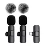 Rechargeable Wireless Lavalier Microphone Set - Cordless Omnidirectional Mobile Mic, Bluetooth Audio Device for iPhone (Under 15), Android, iPad, USB Type-C Smartphones, Content Creators & Recording