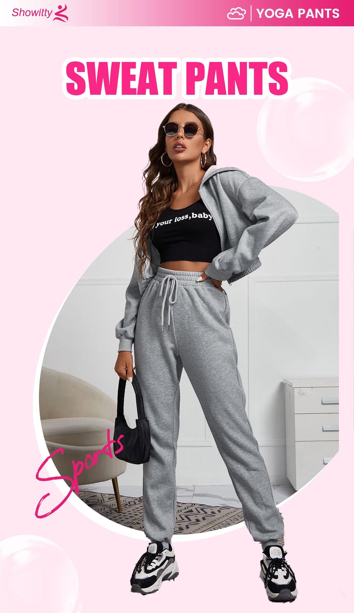 SHOWITTY Women's High Waisted 3 Pack Joggers – Lightweight Sweatpants with Pockets, Comfy Yoga Pants for Workout, Travel & Lounge