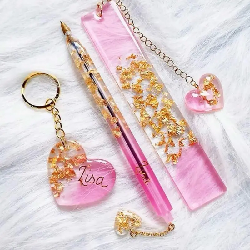 Epoxy resin molds for bookmarks, DIY stationery crafts, assorted shapes with charming decorations, creative gift, gift idea for friends or classmates.