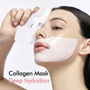 BOSNOW Collagen Facial Mask 10pcs - Intensive Repair for Dry Sagging Sensitive Skin with Hydrolyzed Collagen Hyaluronic Acid & Centella Asiatica Extract for Deep Hydration