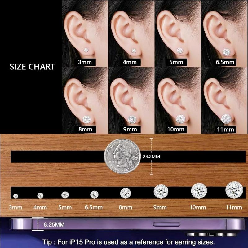 【Must be】2026 New Arrivals & Fresh Design  S925 Silver Premium Moissanite Stud Earrings -0.3ct/0.5ct/1ct/2ct Options | Elegant Timeless Ear Jewelry Gift for Men & Women | Genuine Certificate of Authenticity |Black Friday Gift | Gender-neutral