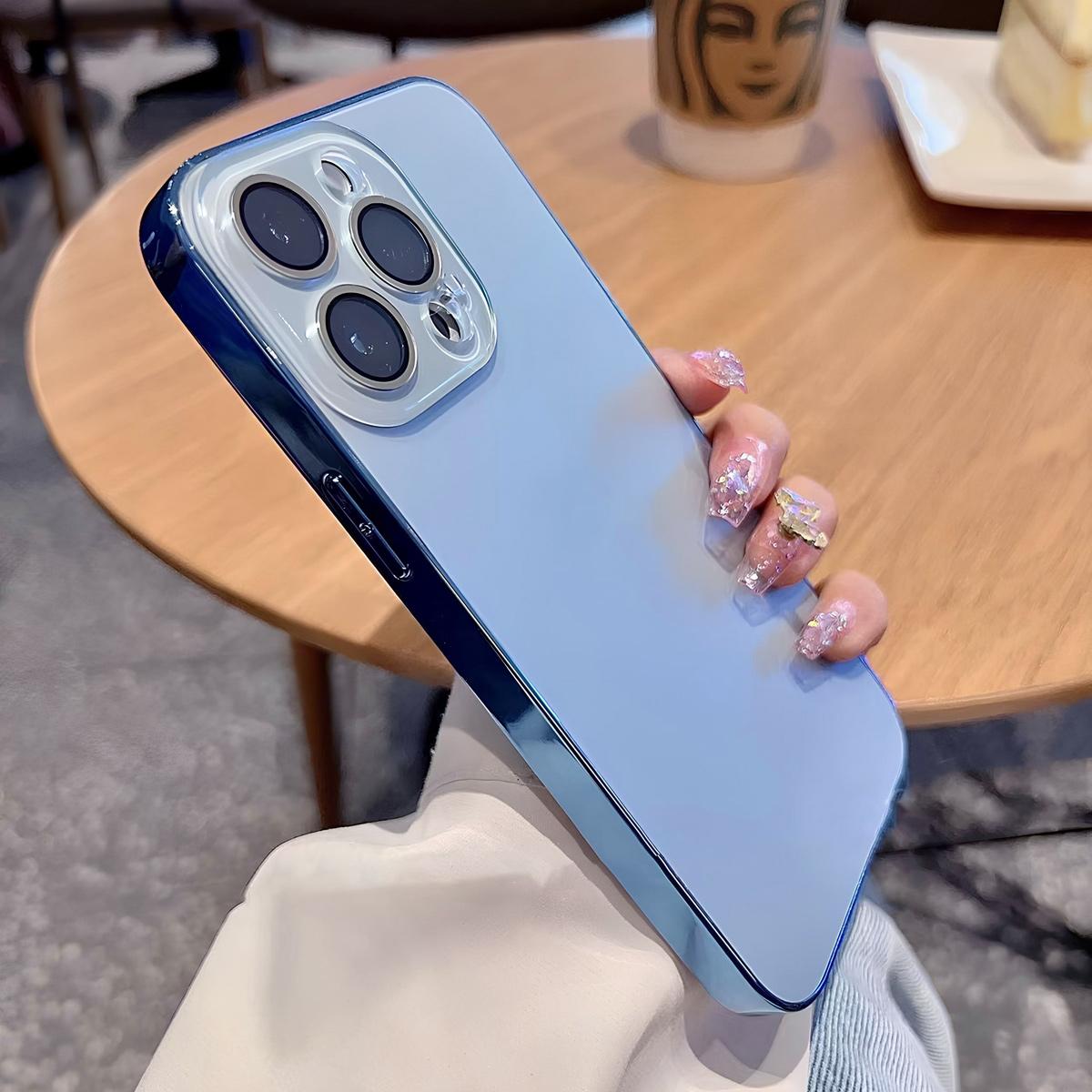 Electroplated Clear Case for iPhone 17 Pro Max 16 15 14 13 Pro Ma, Slim Soft TPU Phone Cover, Shockproof Anti-Fall Protective Case