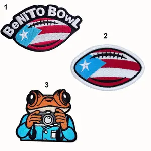 [Made-To-Order] Embroidered Embroidery Patch Benito, Puerto Rico Flag, Iron On Patch