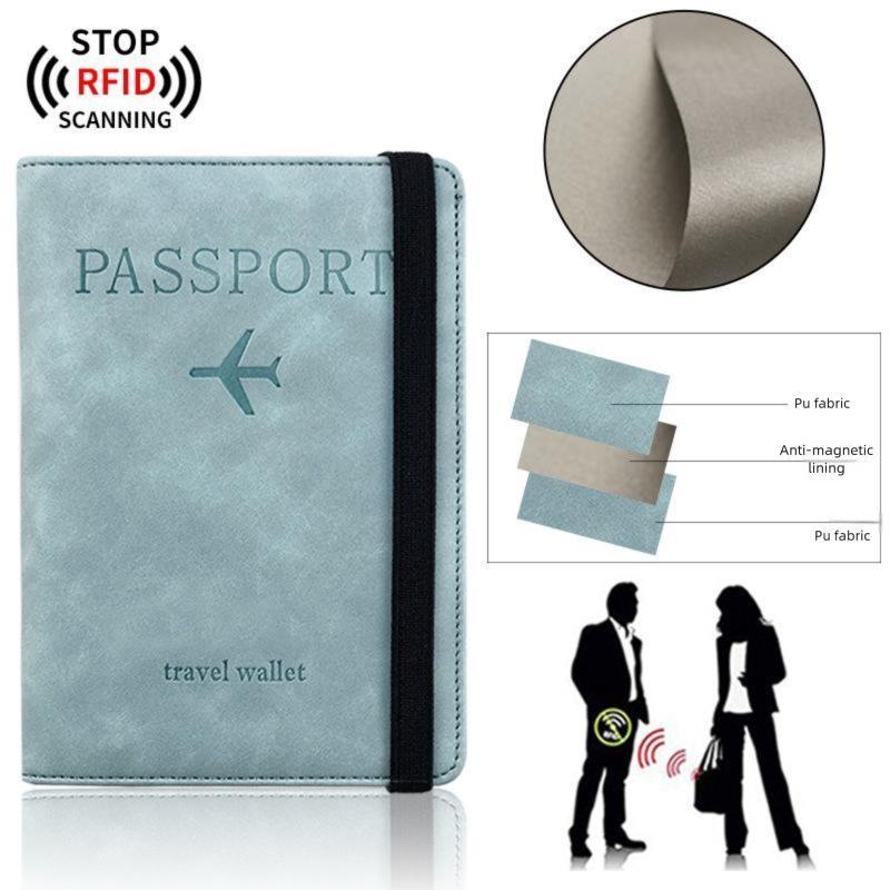 RFID Blocking Passport Holder - PU Leather Travel Wallet with SIM Card Slot & Document Pockets |   Anti-Theft ID Protector for International Travel