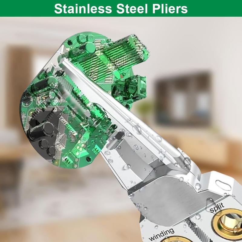 8 in 1 Wire Stripper with Voltage Tester, 2025 Upgrade Multi-function Stripping Tool for Cutting and Pulling Pliers, Electrician Repair Tool