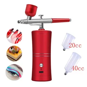 Airbrush with Mini Air Compressor Kit, 1 Set Airbrush Paint Sprayer with Accessories, Nail Art Tattoo Craft Cake Nano Fog Mist Sprayer, Paint Sprayer, Airbrush Paint Spray Tools