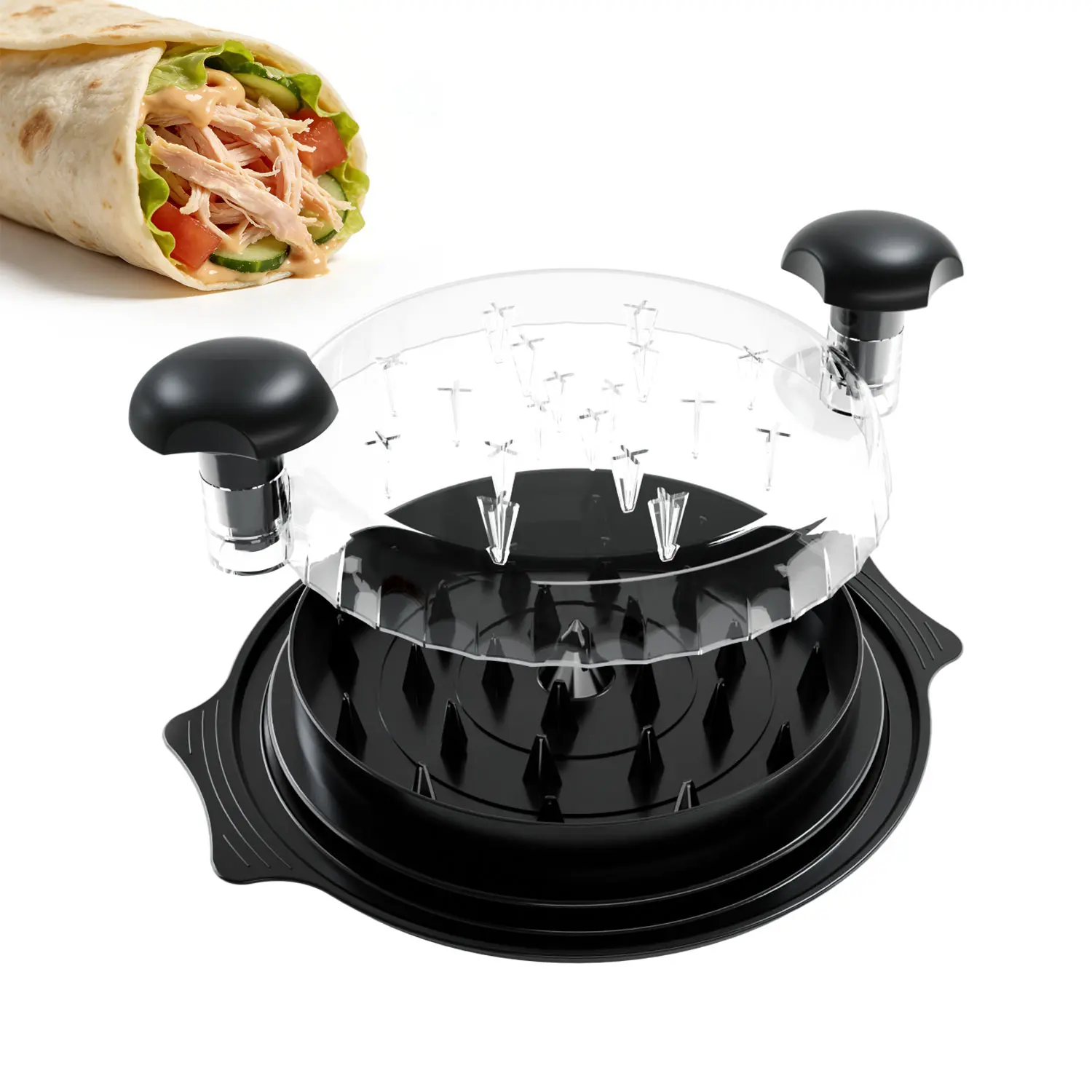 Chicken Shredder Tool Twist, Visible Chicken Breast Grinder Machine for Ground Food, Meat & Vegetables (Elegant Black) Slicer Kitchen #dealsforyoudays