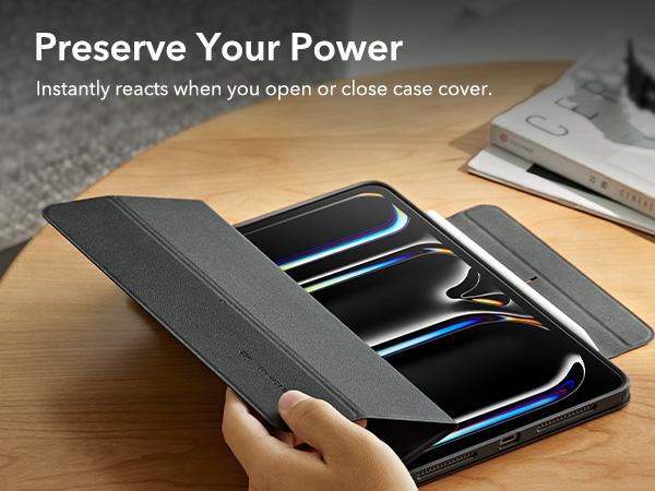 ESR for iPad Pro 11/13 Inch Case M5/M4(2025/2024), iPad Pro 11/13 Case with Fold Stand Cover, Pencil Holder, Removable Magnetic Cover, Vertical Stand, Fully Supports Pencil Pro and Pencil(USB-C), Rebound 360 Series