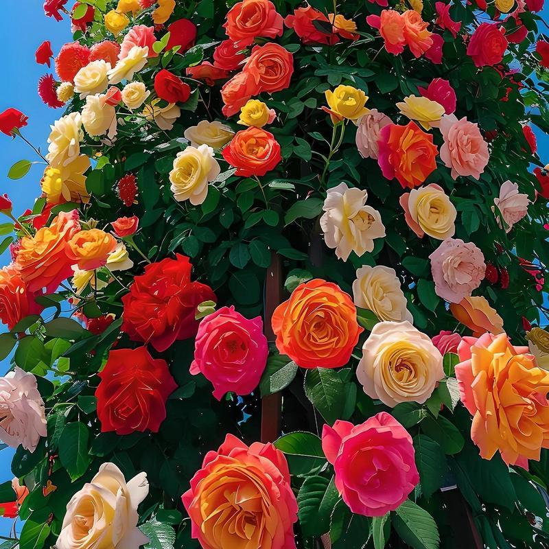 200pcs-Multicolor Climbing Rose Seeds – Romantic Rose Vines for Garden Arches, Fences & Fairytale Walls