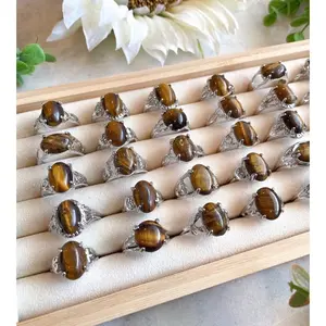 C85- Random Pick Tigers Eye Crystal Ring