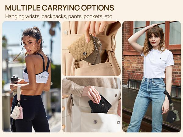 Telena TikTok Shop Spring Glow Up Mini Zip Around Wristlet Wallets for Women Coin Purse Wristlet Keychain Dual Pouch Wallet Wristlet Gift Women's small wallet  gift for her