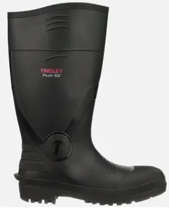 BLACK Mens PLAIN TOE Rubber Fishing Hunting Waterproof PVC Work Mud RAIN BOOTS