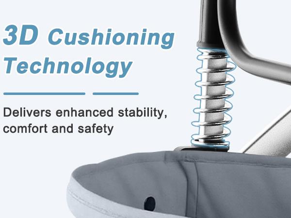 EROMMY 6-in-1 Baby Stroller with Bassinet, Convertible Infant Stroller with Adjustable Backrest & Canopy, Foldable Pushchair with Reversible Seat and Cover for Newborn 0-36 Months (Gray, Black)