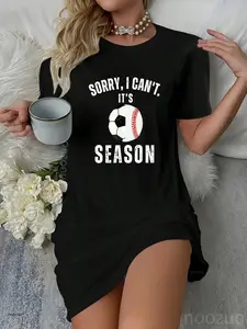 Sorry I Can't It's Soccer And Baseball Season Mom Of Both Casual Dress