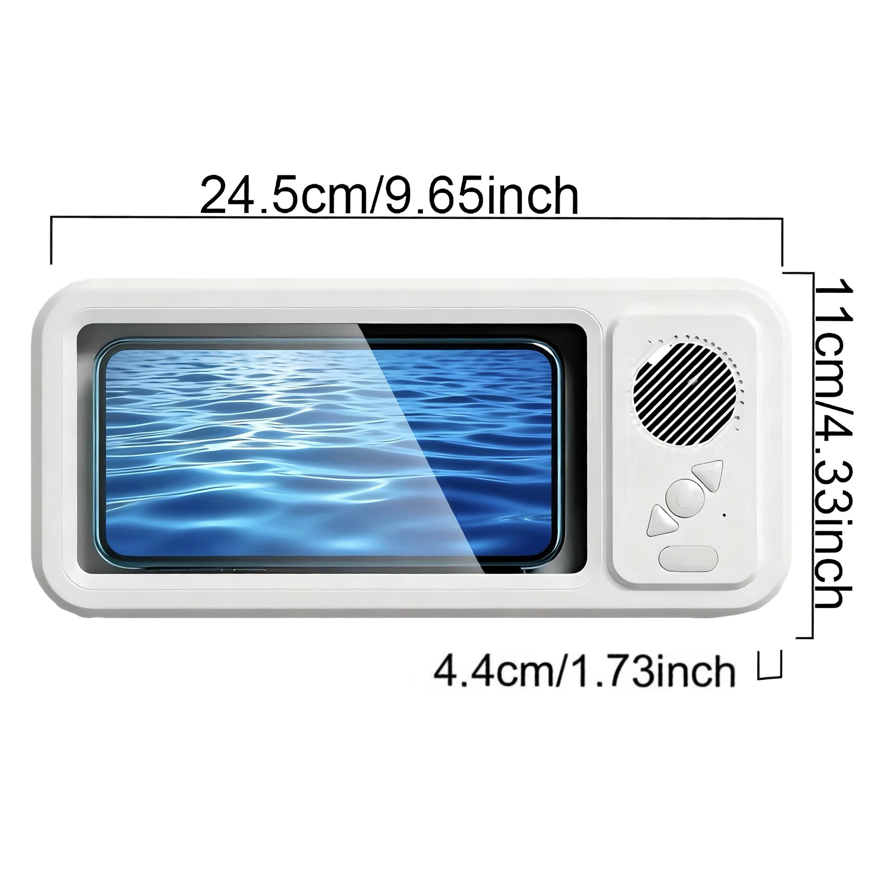 Waterproof Box Speaker Bathroom360°Rotating Touchscreen Bluetooth Speaker forMoviesMusic PhoneHolder Audio Shower TV HolderforSwimming Pool KitchenBathroom Sink -Device
