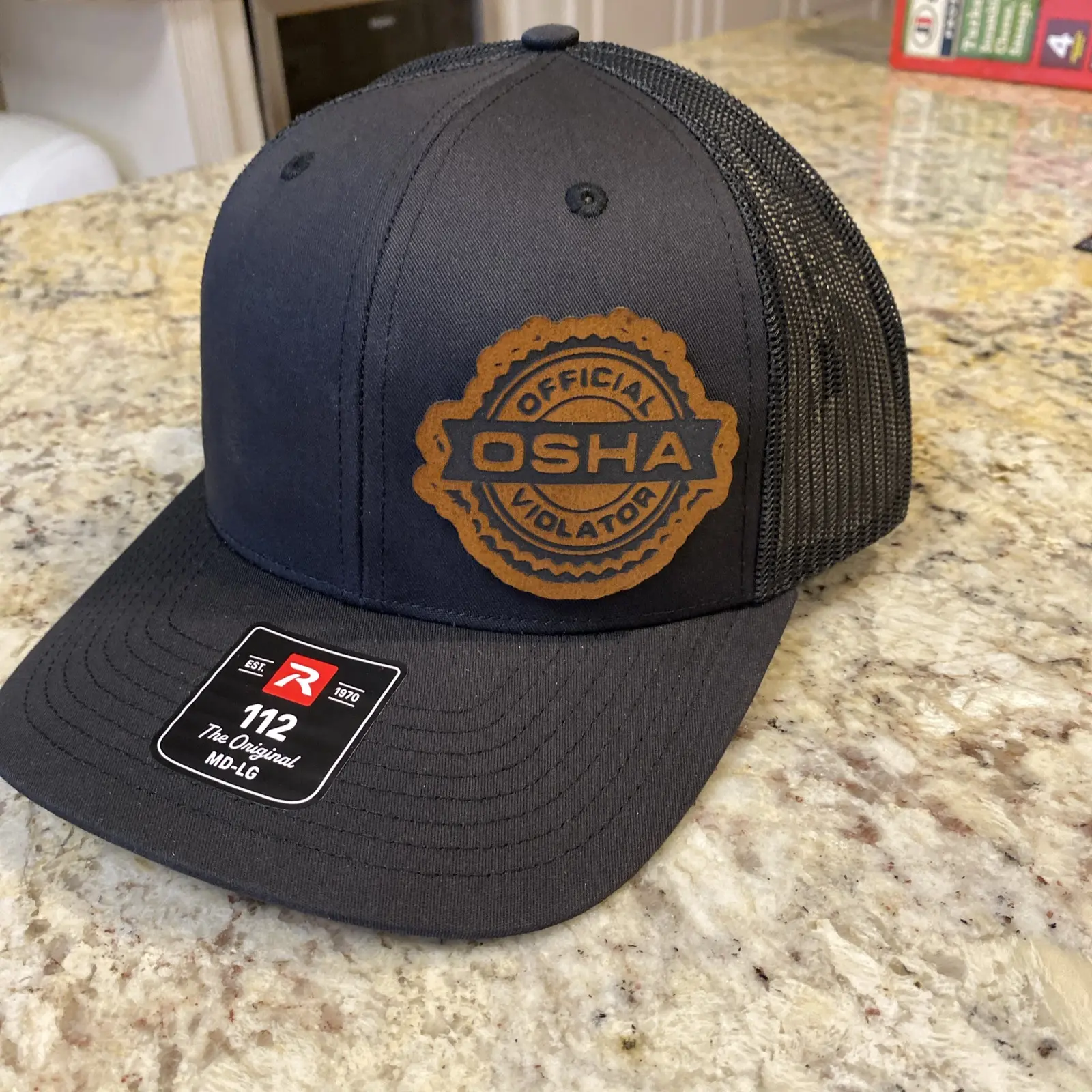 FUNNY OSHA VIOLATOR SAFETY LEATHERETTE PATCH HAT 112