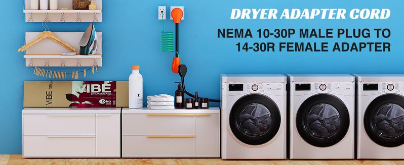 Nilight Dryer Adapter Cord 30 Amp to 30 Amp 3 Prong 125V 3750 Watt Pure Copper Old Dryer Outlet to New Dryer Plug Conversion Heavy Duty 10 Gauge Wire 10-30P to 14-30R 30M/30F rv extension