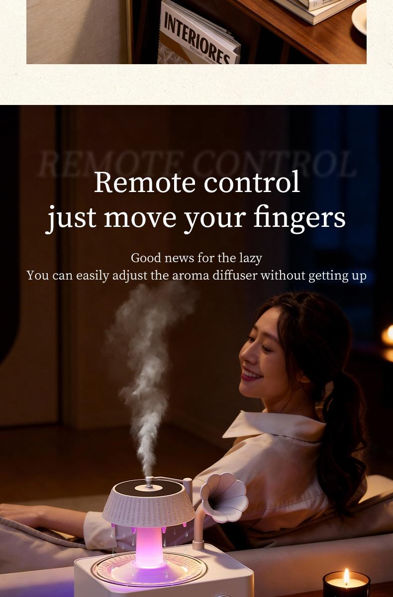 Phonograph-style aroma diffuser and humidifier with white noise and Bluetooth music, includes essential oils, features multiple natural sounds, automatic shut-off when water runs out, and ultrasonic raindrop rotation. A high-end white aroma diffuser gift.