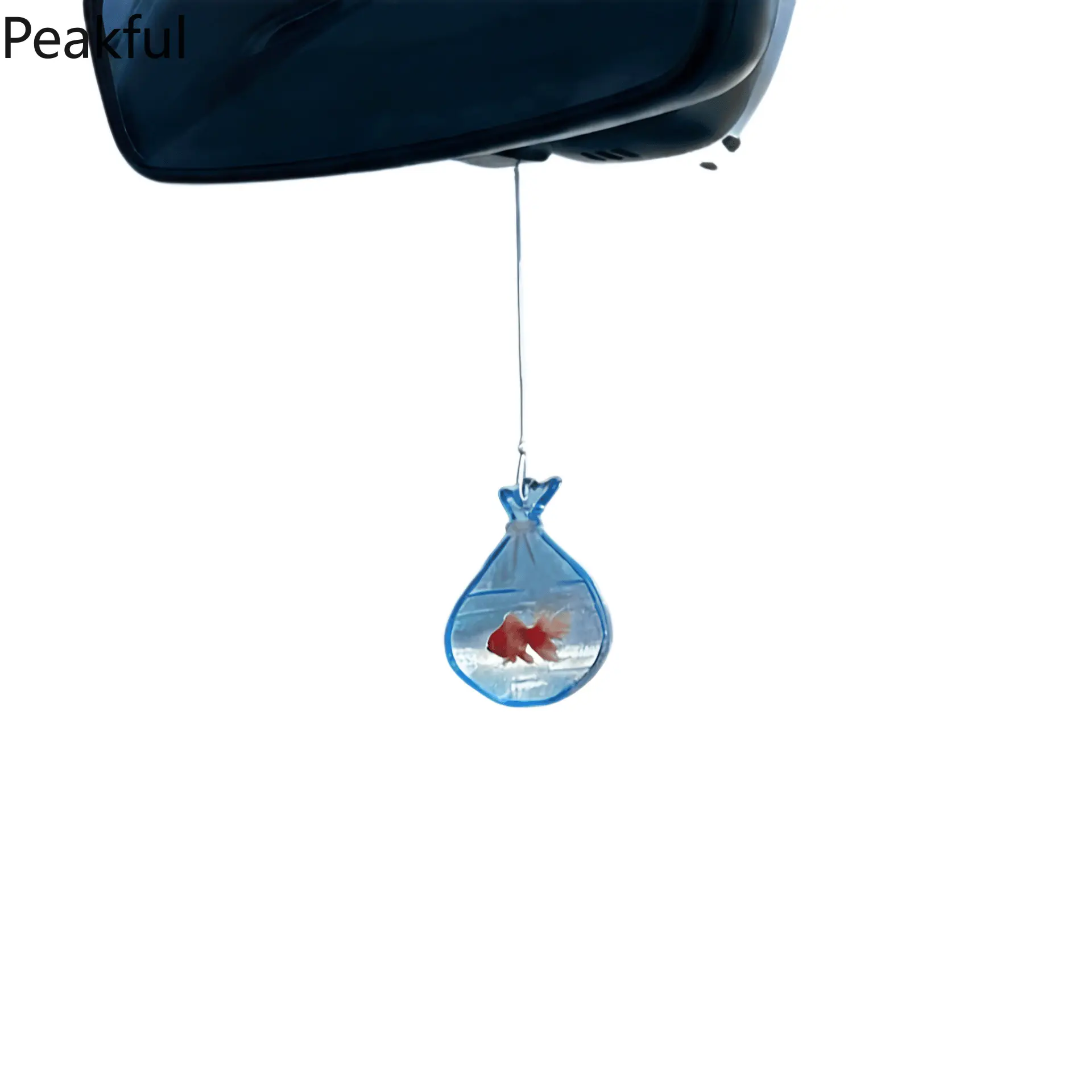 3D Goldfish in Bag Car Rearview Hanging Ornament, Popular Kawaii Lucky Fish Decor, Acrylic Novelty Auto Charm, playful design & smooth finish, great for daily driving, road trips and adding personality to your car space