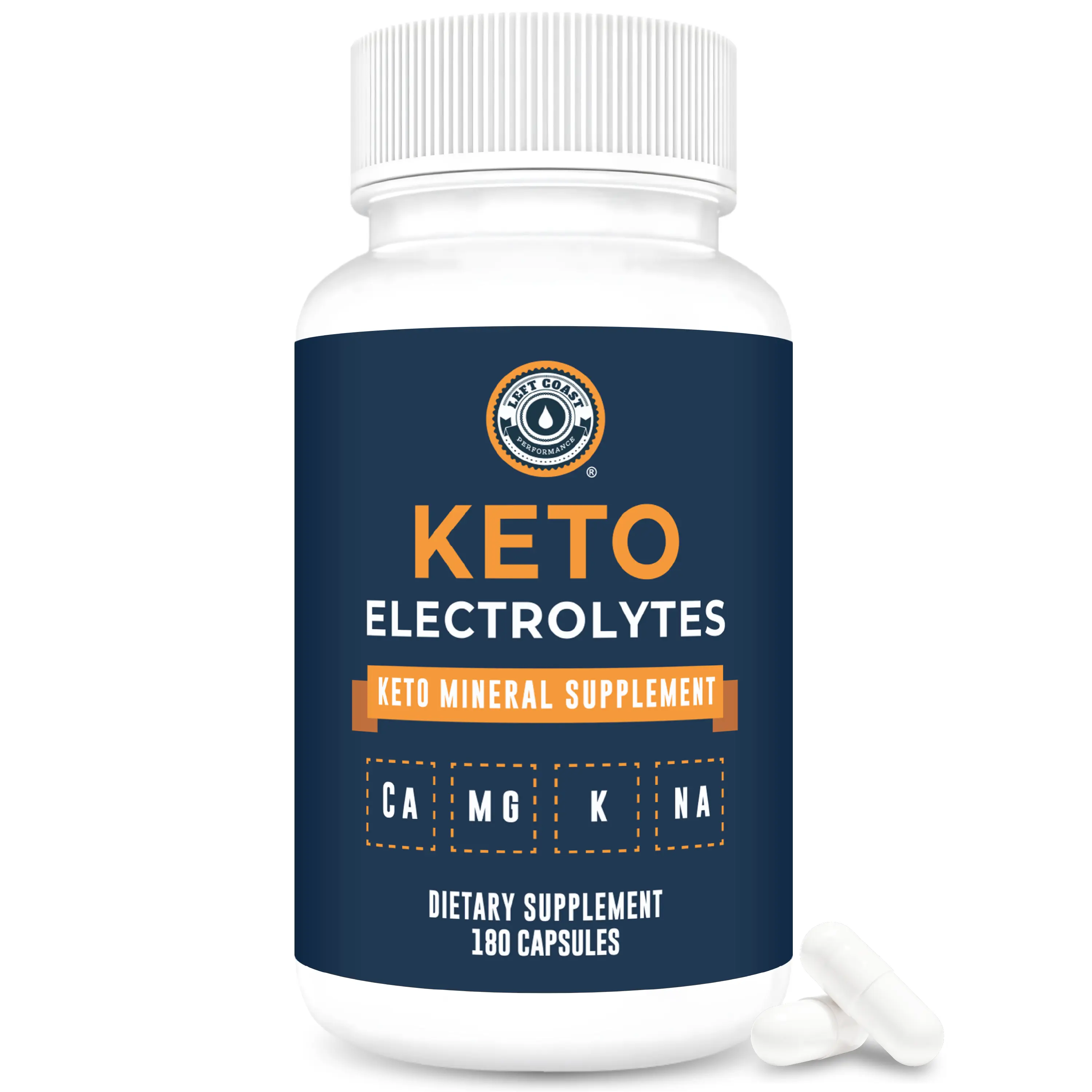 Left Coast Performance Keto Electrolyte Supplement, 180 Capsules. Electrolyte Pills for Ketogenic Diet. Magnesium, Potassium, Sodium, Calcium. Electrolytes Keto Tablets for Hydration Support