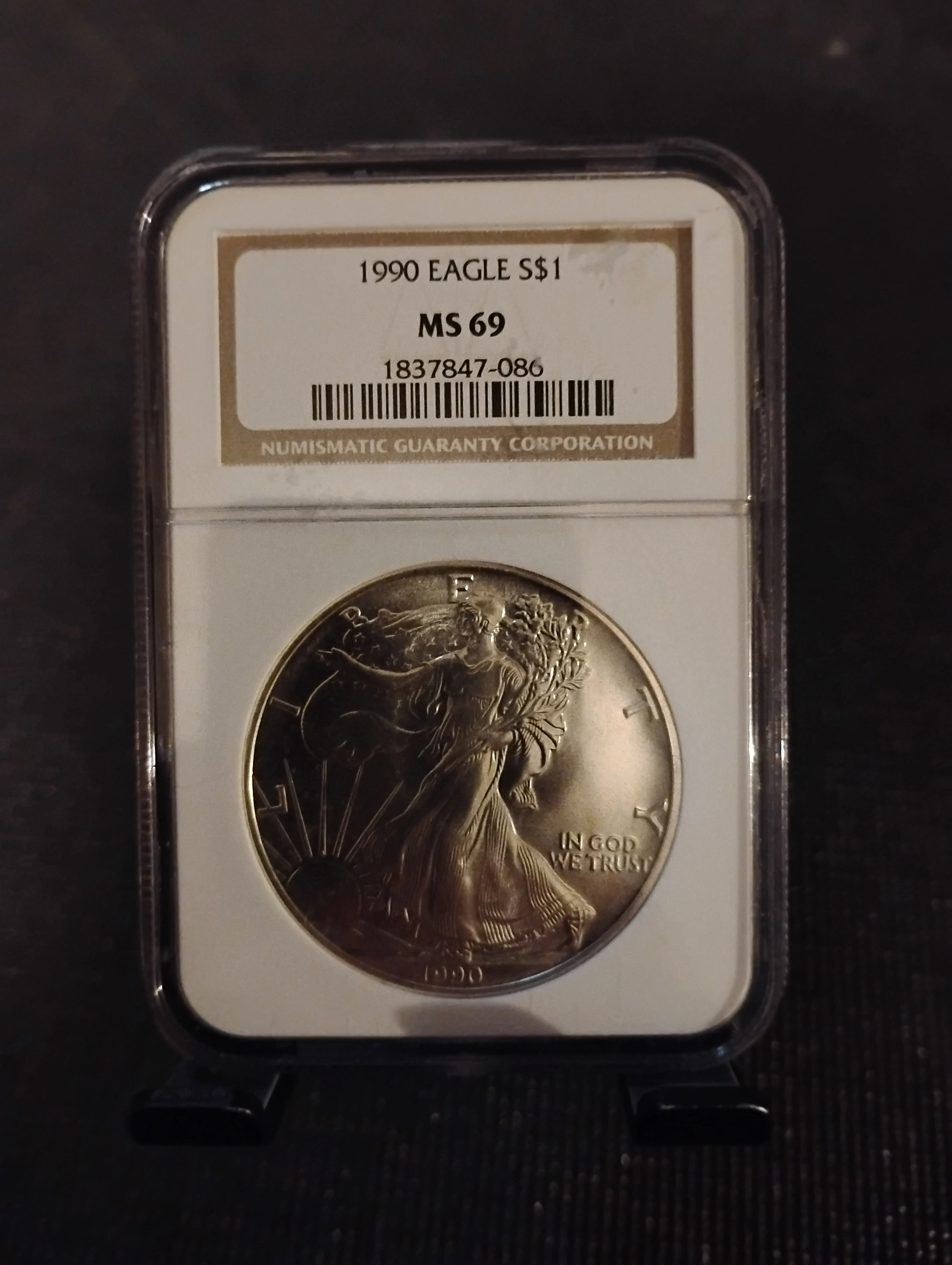 1990 AMERICAN SILVER EAGLE 1OZ .999 SILVER