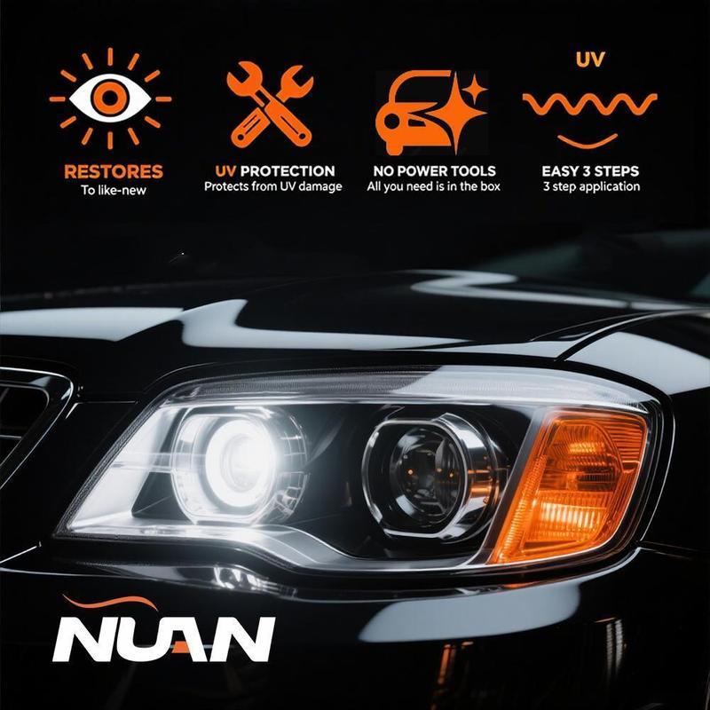 NUAN Auto Headlight Polishing Wax – Wipe Away Fog, Oxidation & Scratches, Restore Crystal Clear Shine