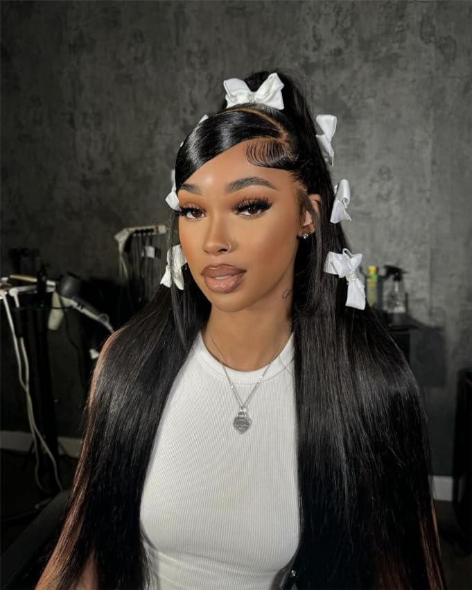 [Super Deal] Hot Star Straight and Body Wave Natural Black 13x6 HD Transparent Lace Front Human Hair Wigs Pre Plucked Wigs For Women