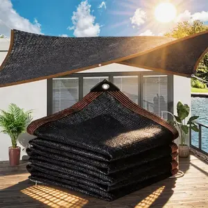 Petit Bits 90% Blackout Cloth (Black) - 10 x 13ft UV-Resistant Shade Net with Reinforced Rivets, Suitable for Outdoor Adventures / Camping / Garden / Patio / Greenhouse Mesh Shade Cloth, Home Essentials