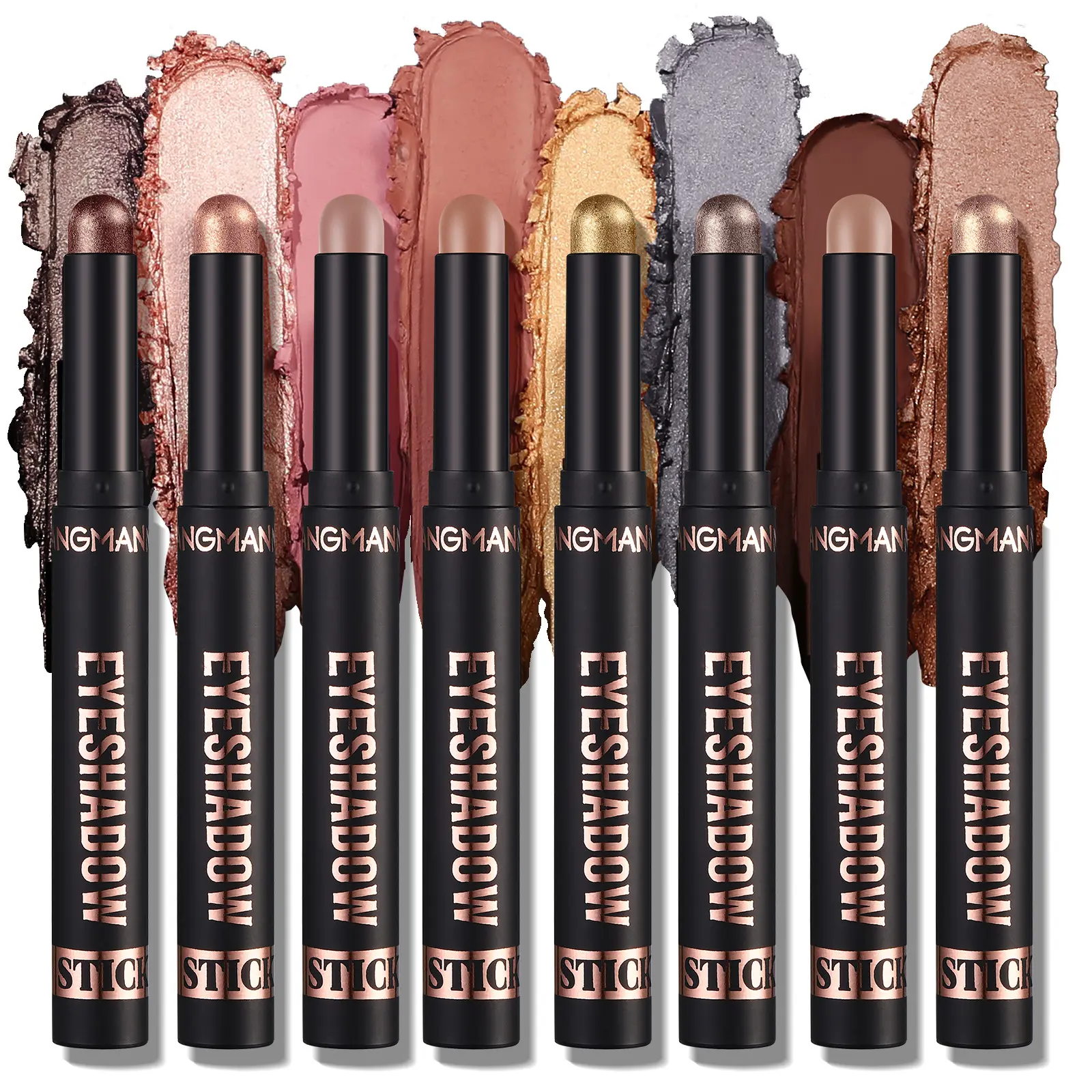 8PCS Eyeshadow Stick Soft Creamy Matte Shimmer Eye Shadow Pencil Crayon Highlighting Pigmented Shiny Eyeshadow Pencil Waterproof Classy Shimmer Eye Shadow Sticks Set