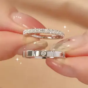 【Gift】Official announcement ring, couple ring, female pair, niche, light luxury, high-end ring, falling in love, simple and versatile, matching ring