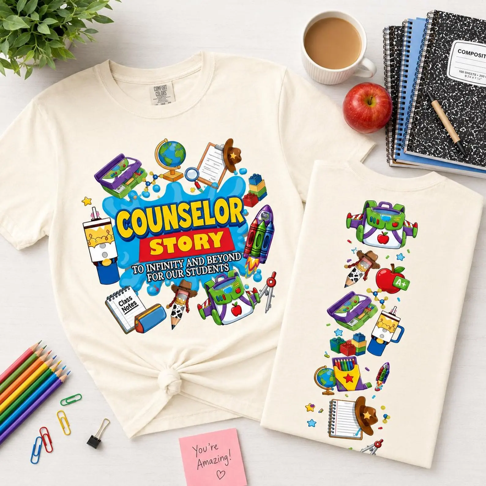 School Counselor Story Shirt, Guidance Counselor Tee, Front and Back Print, School Staff Gift