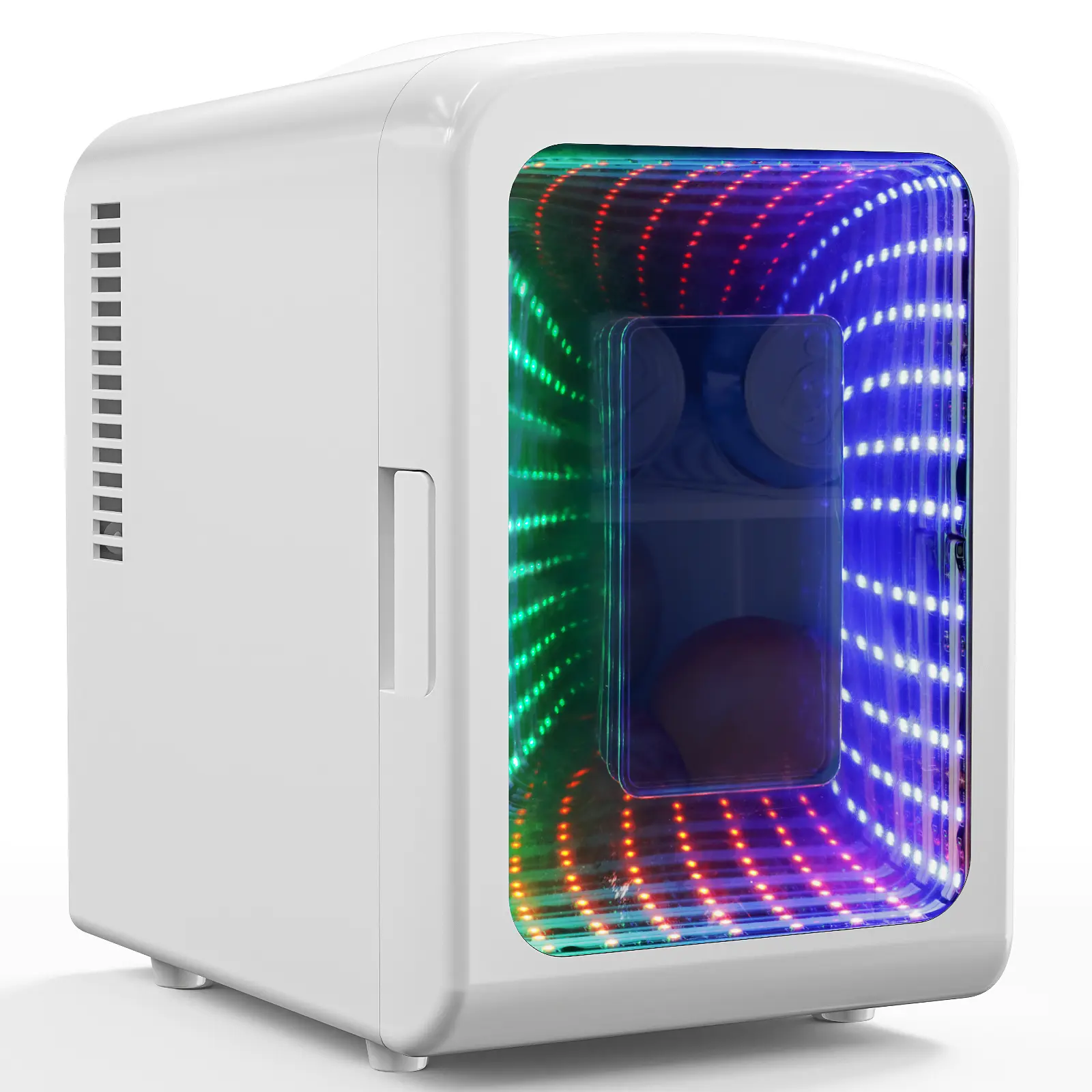 Antarctic Star Rectangular Dual Power Mini Compact Refrigerator with Gaming Light, 4L/6-Can Portable Small Cooler, for Dorm Room Inspo & College Dorm Shopping (Room Decor), White (Cosmetics, Beverage, Food Use),back to school,back to school haul
