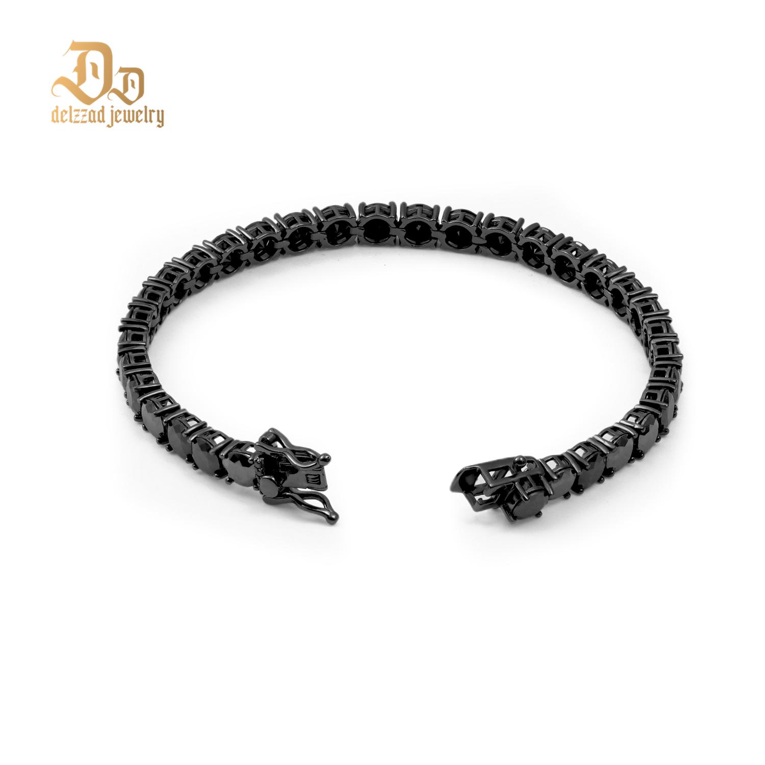 Delzzad 18k Gold-Plated Tennis Bracelet VVS D Color Synthetic Moissanite S925 Sterling Silver Tennis Chain Birthday Anniversary Mother's Day Christmas Gifts for Men Women With Giftbox