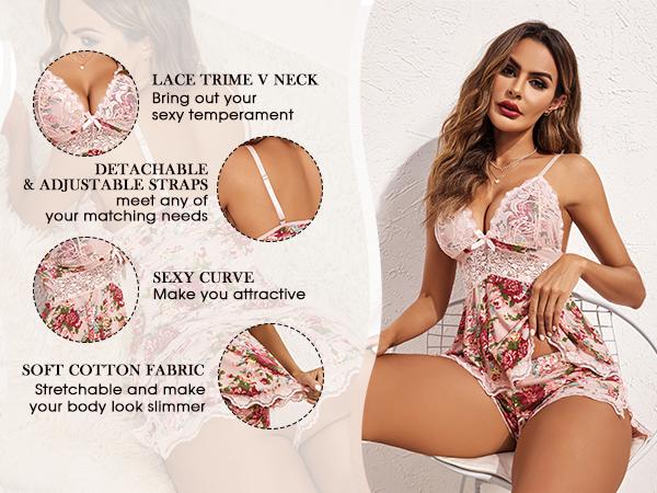 Avidlove Women's Elegant Camisole Set with Floral Lace Cups & Adjustable Spaghetti Straps Soft Modal Fabric Pajama Set for Holiday & Daily Wear Casual Drawstring Pajamas Set