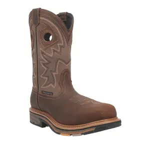 Dan Post Men's Kirk Brown Leather Waterproof Square Toe Cowboy Work Boot DP56456