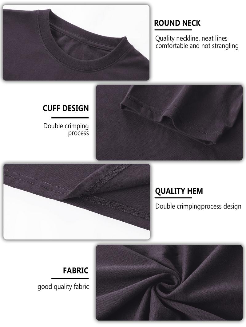 CCCMAI Men's Solid Color Short Sleeve T-Shirt Casual Cotton Tee Solid Colors Black White Gray All Colors Street Style Menswear Summer Basic Loose Fit Solid Color T-Shirt Short Sleeve Versatile American Style Men's Cotton Half Sleeve Casual Shirt Crewneck