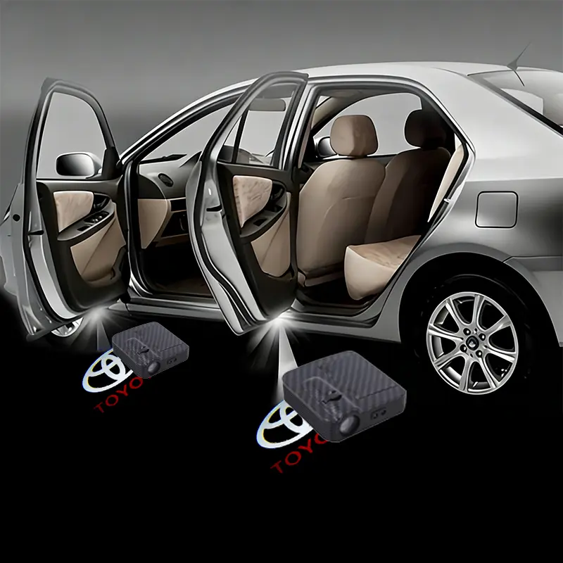2-piece set, suitable for Toyota models, LED car door welcome projection lights, car decorative lights, car spotlights, car searchlights, car accessories