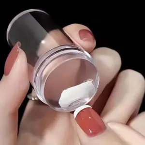 Nail Stamper Jelly Silicone Printing Nail Polish Stamping French Tip Nail Stamp Template with Scraper Manicure Stencil Tools Set