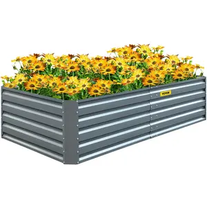 【FathersDayGift】VEVOR Galvanized Raised Garden Bed 80" x 40" x 19" Metal Planter Box, Gray Steel for Growing Vegetables, Flowers, Flowers, Herbs, and Succulents VEVOR Super Brand Day
