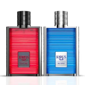 Karus Blu Spice & Karus Oud Fire Eau de Parfum Spray 100ml (3.4 oz) by Khadlaj (Bundle)